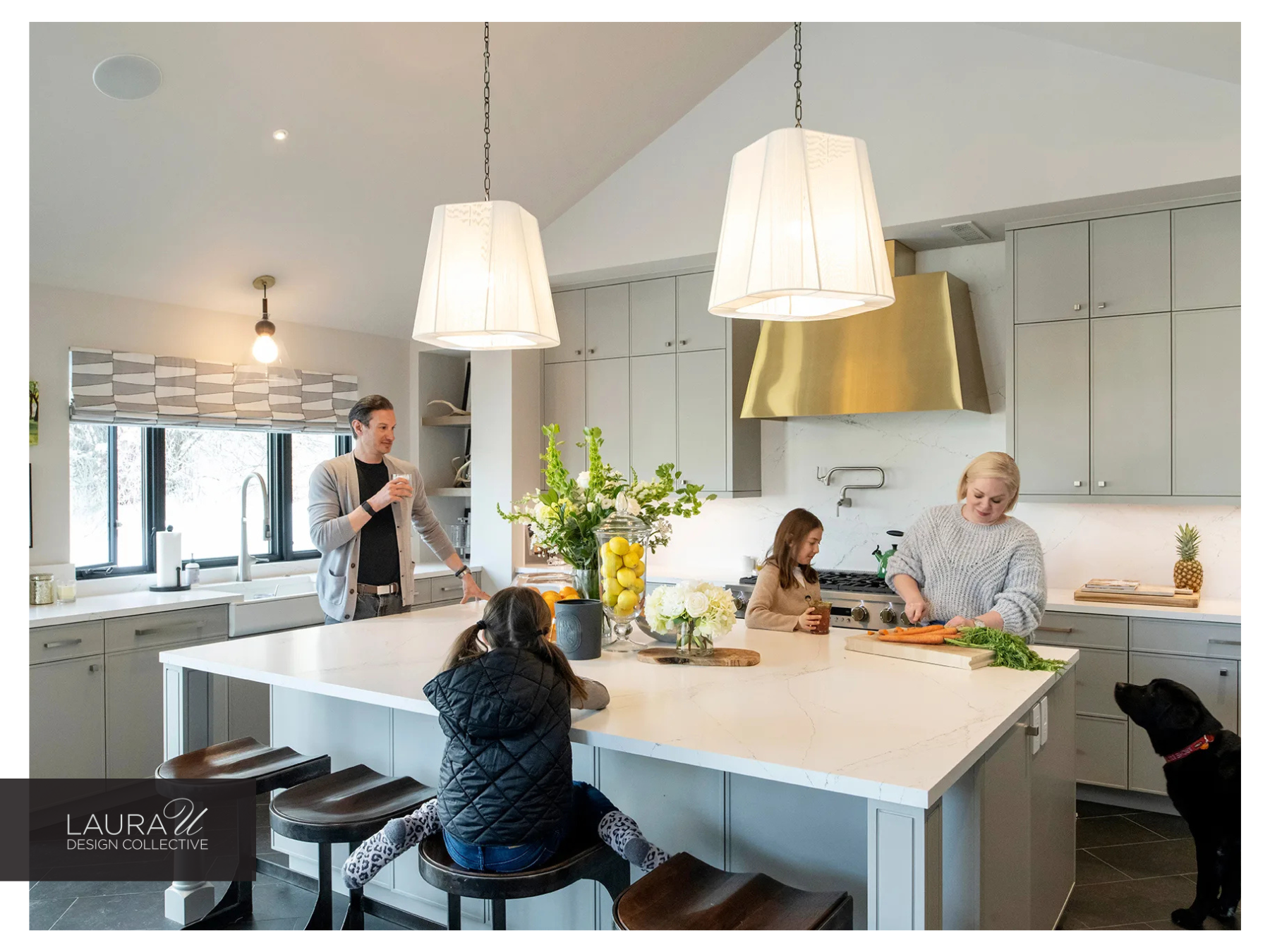 Mountain Lane Show House kitchen with Laura's family cooking