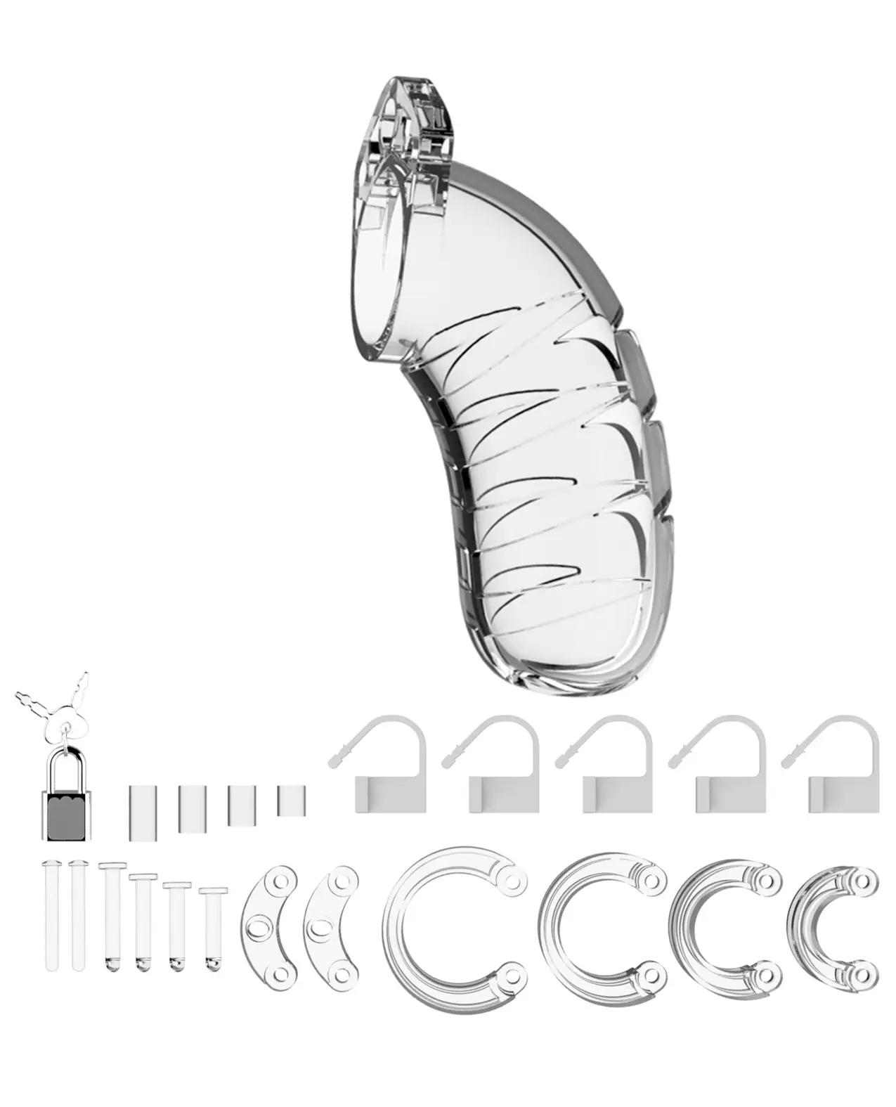 Shots Man Cage Chastity 4.5″ Cock Cage Model 4 – Clear