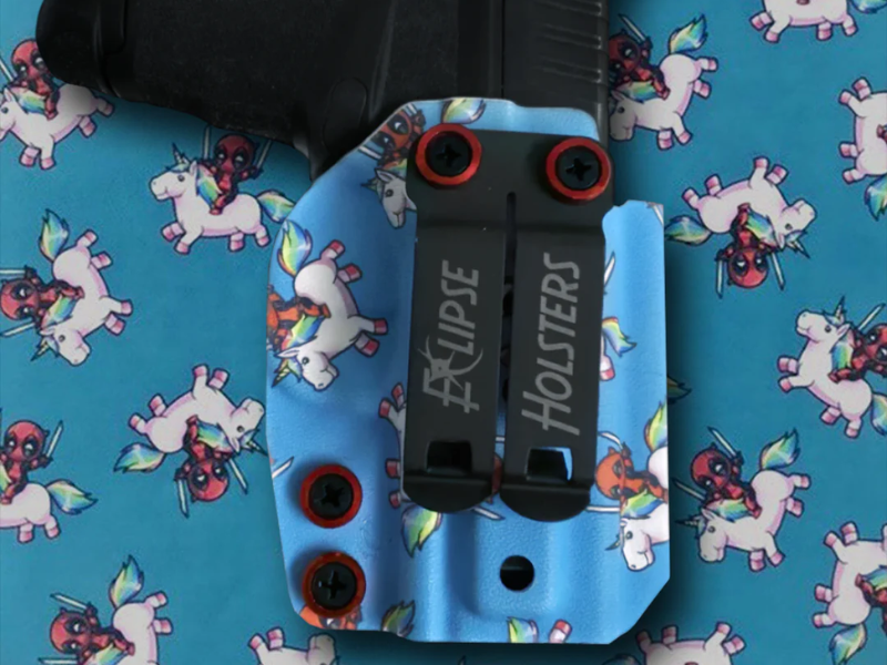 An image of the IWB Deadpool holster customized from Eclipse Holsters.