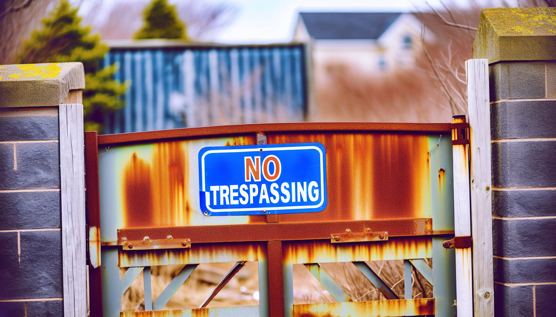 A 'No Trespassing' sign on a private property