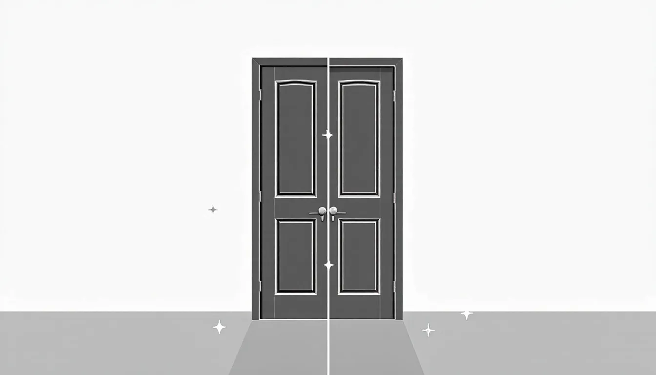 Visual representation of key differences between pre hung and slab doors.