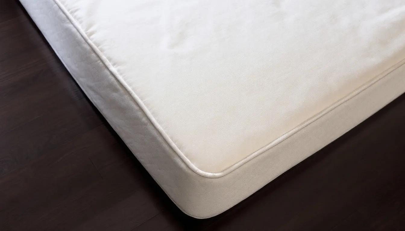 . The image depicts a clean and well-maintained mattress, showcasing its entire surface free of stains and dust, emphasizing the importance of regularne czyszczenie materaca for a healthy and comfortable sleep.