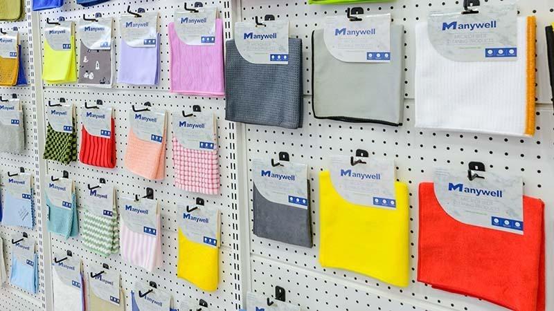 Color and material samples for Microfiber towel production