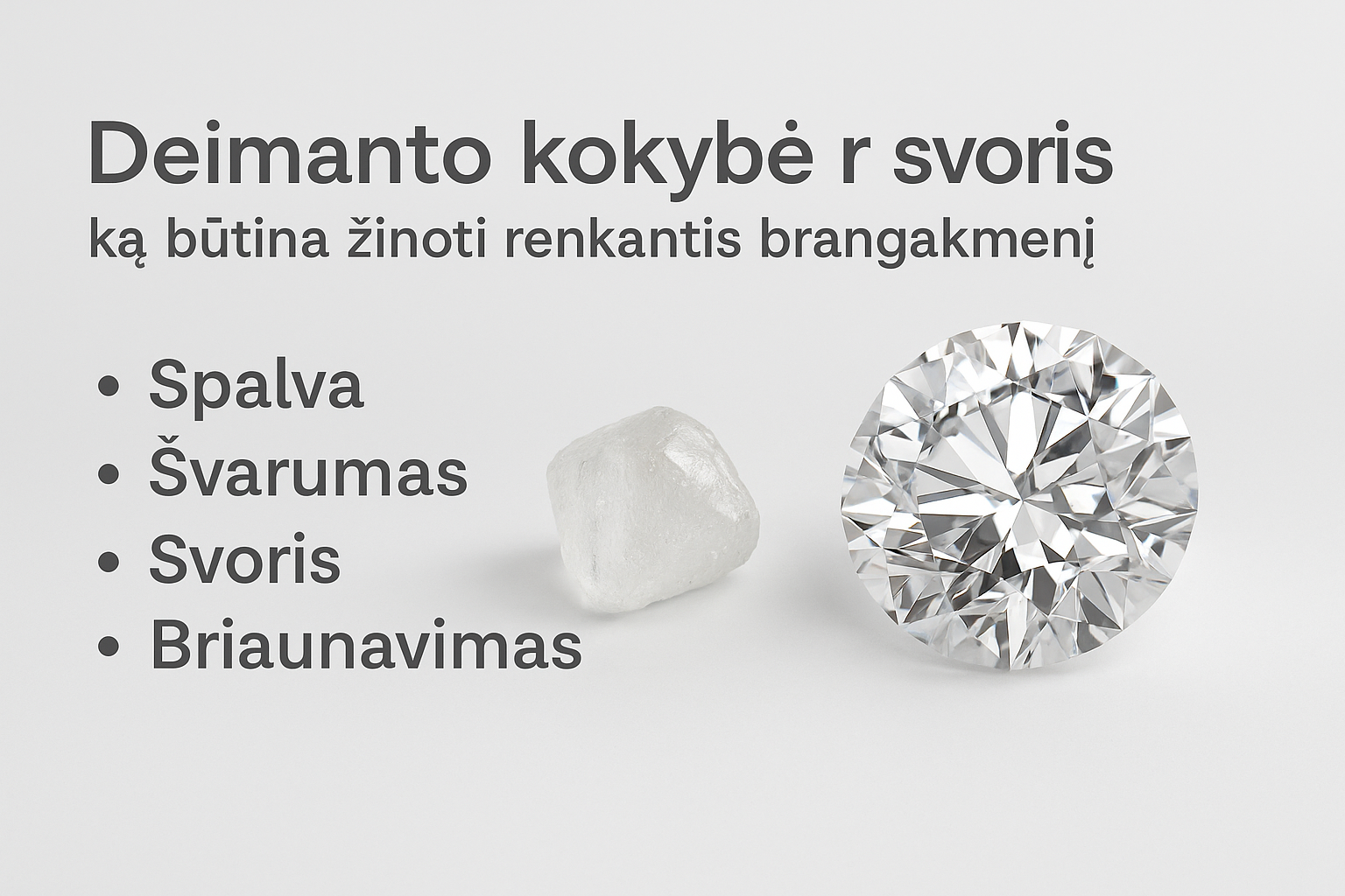 Edukacija apie deimantą - deimanto kokybės vertinimo kriterijai