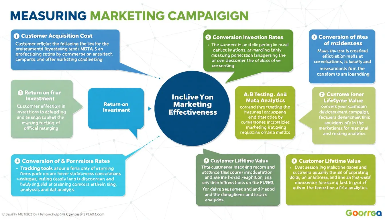 In the image, a group of marketing professionals collaborates around a table, analyzing charts and data on laptops to measure the effectiveness of their marketing campaigns. They discuss key performance indicators and marketing strategies to enhance campaign success and engage their target audience effectively.
