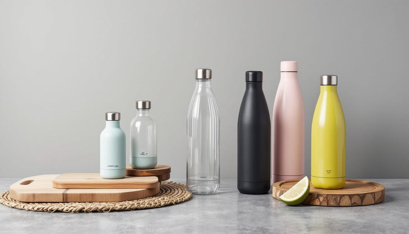 A variety of personalized water bottles for different occasions.