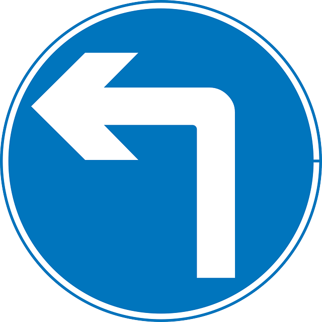 turn left, road sign, left