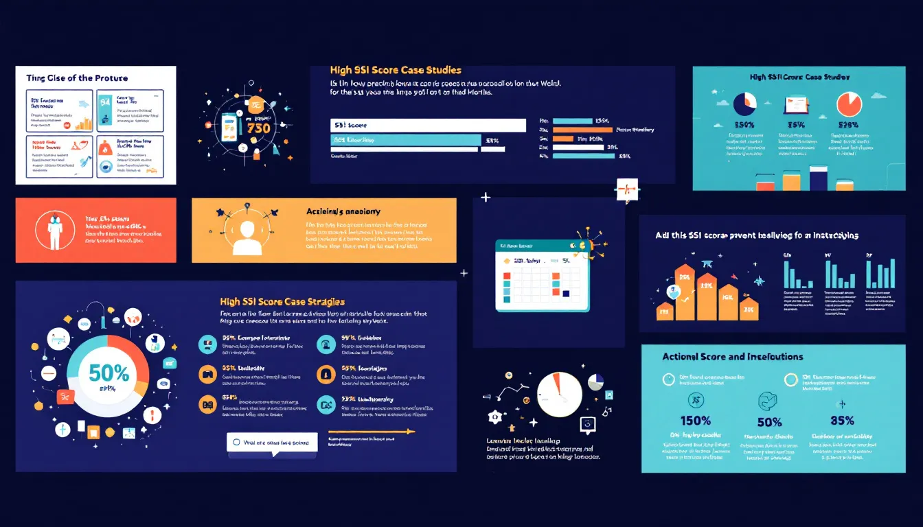 A collage of case studies showcasing high SSI scores.