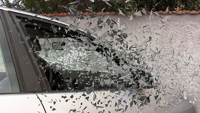 car accident, broken glass, splatter