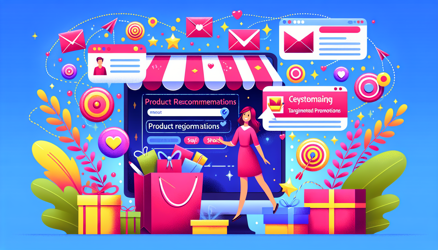 An illustration showing personalized customer experiences in Shopify stores.