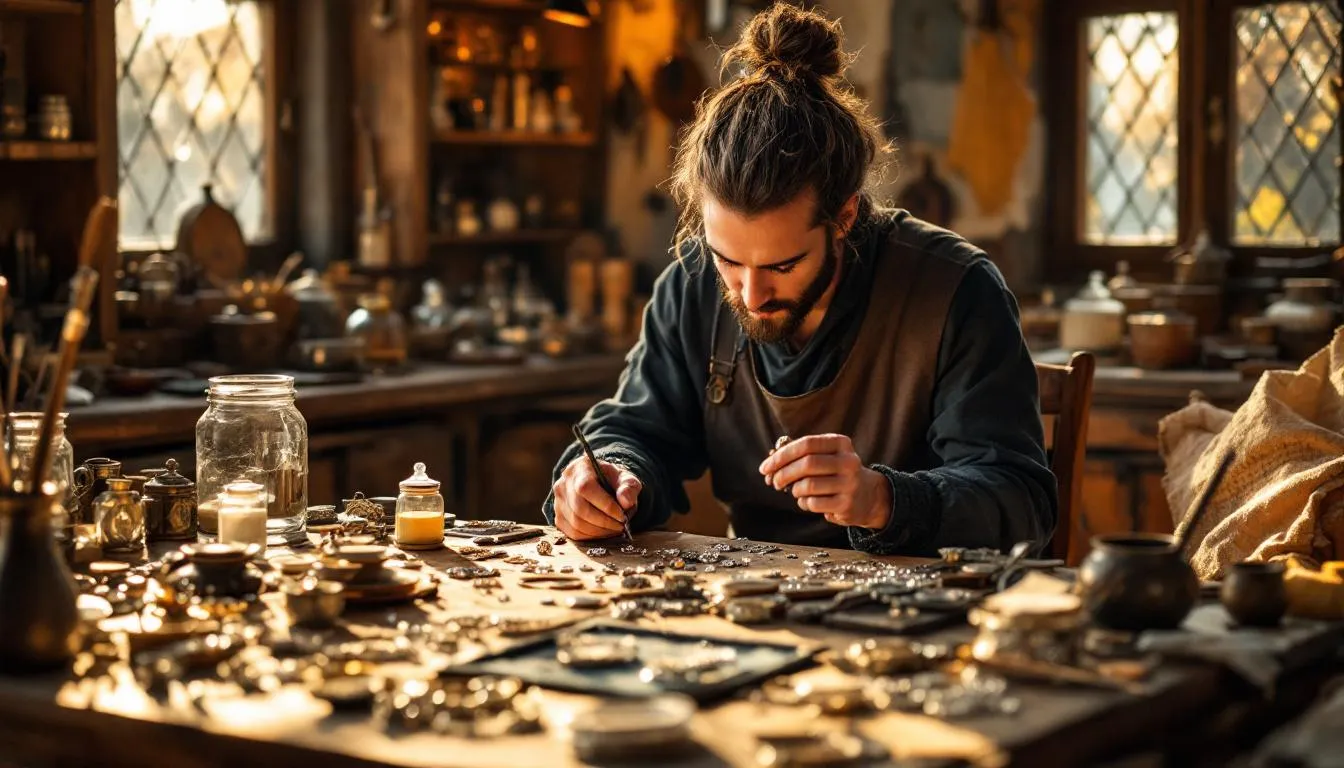 A person cleaning and caring for silver jewellery.