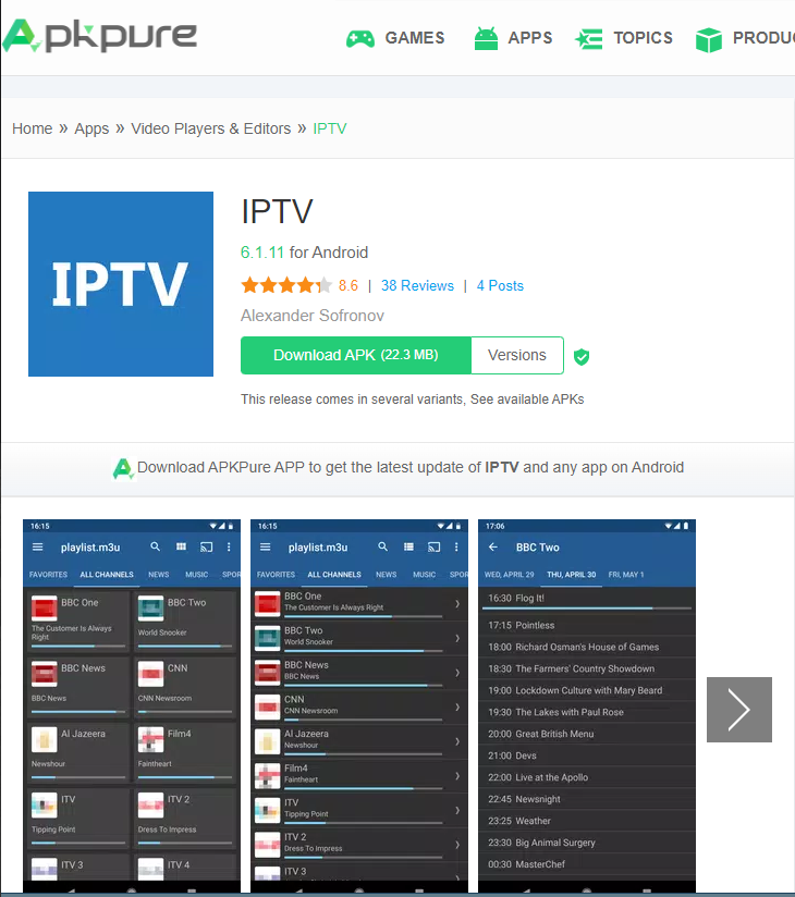 IPTV app apkpure 