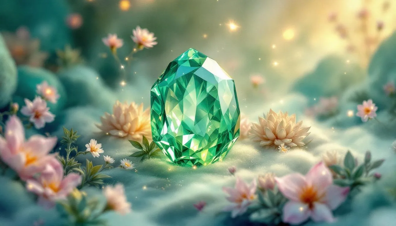 A beautiful emerald gemstone symbolizing May's birthstone.