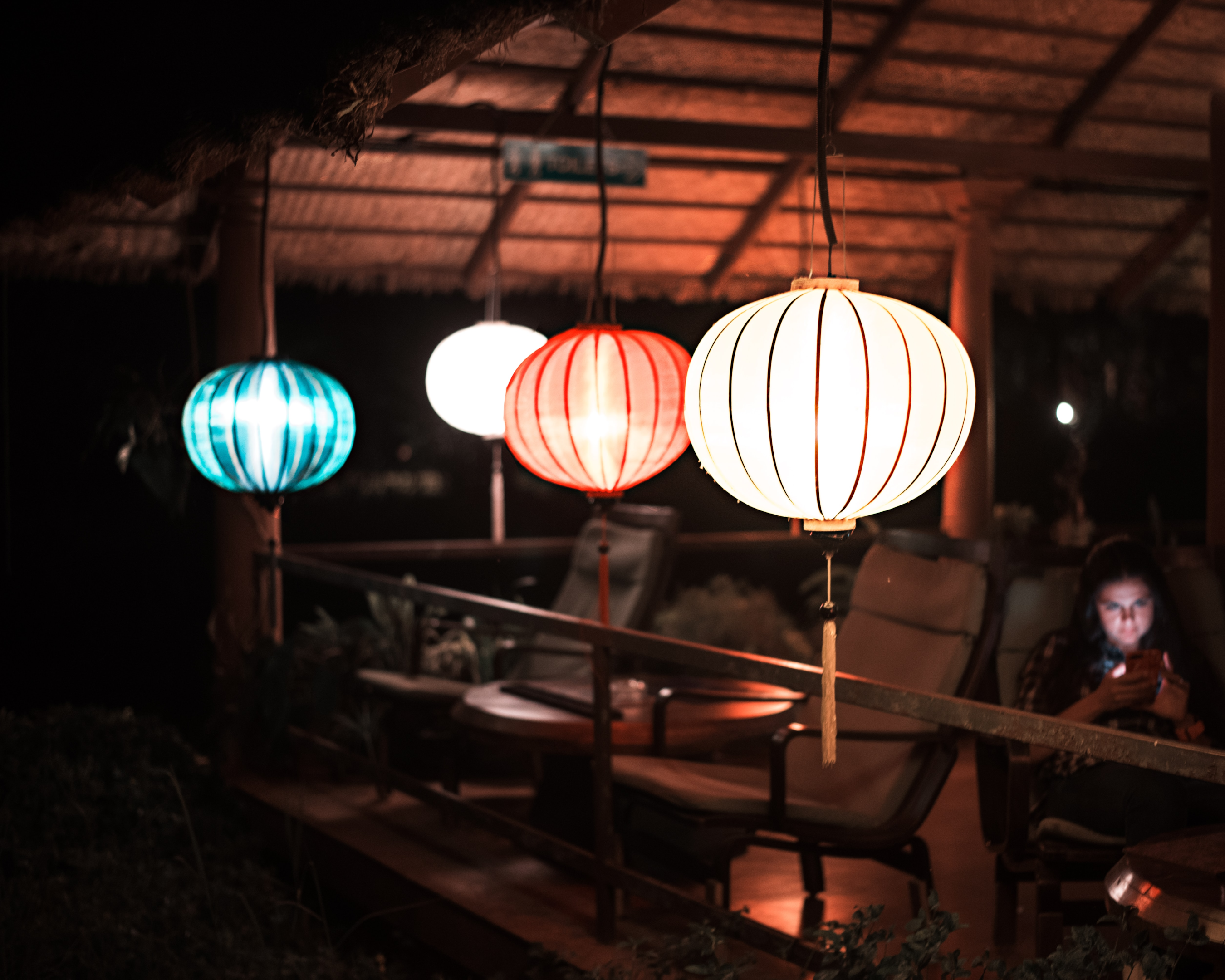 Lanterns as decoration for the outside area