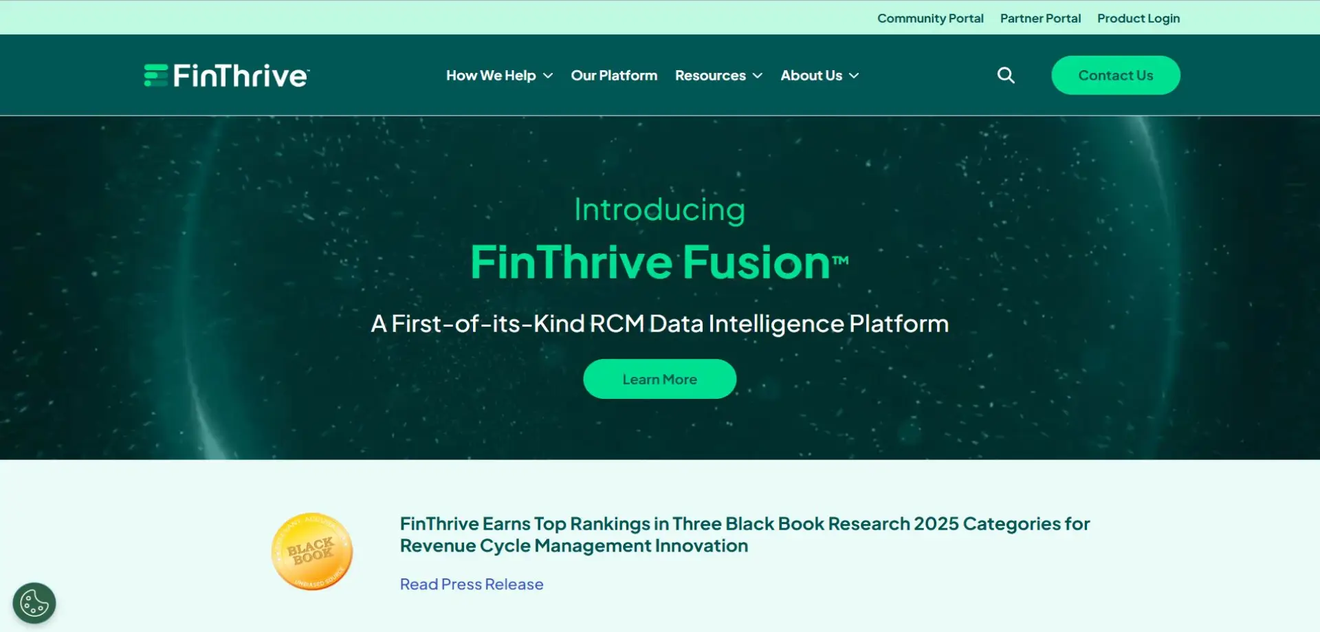 Homepage of FinThrive website