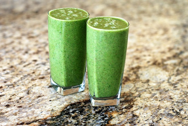 green, smoothie, drink