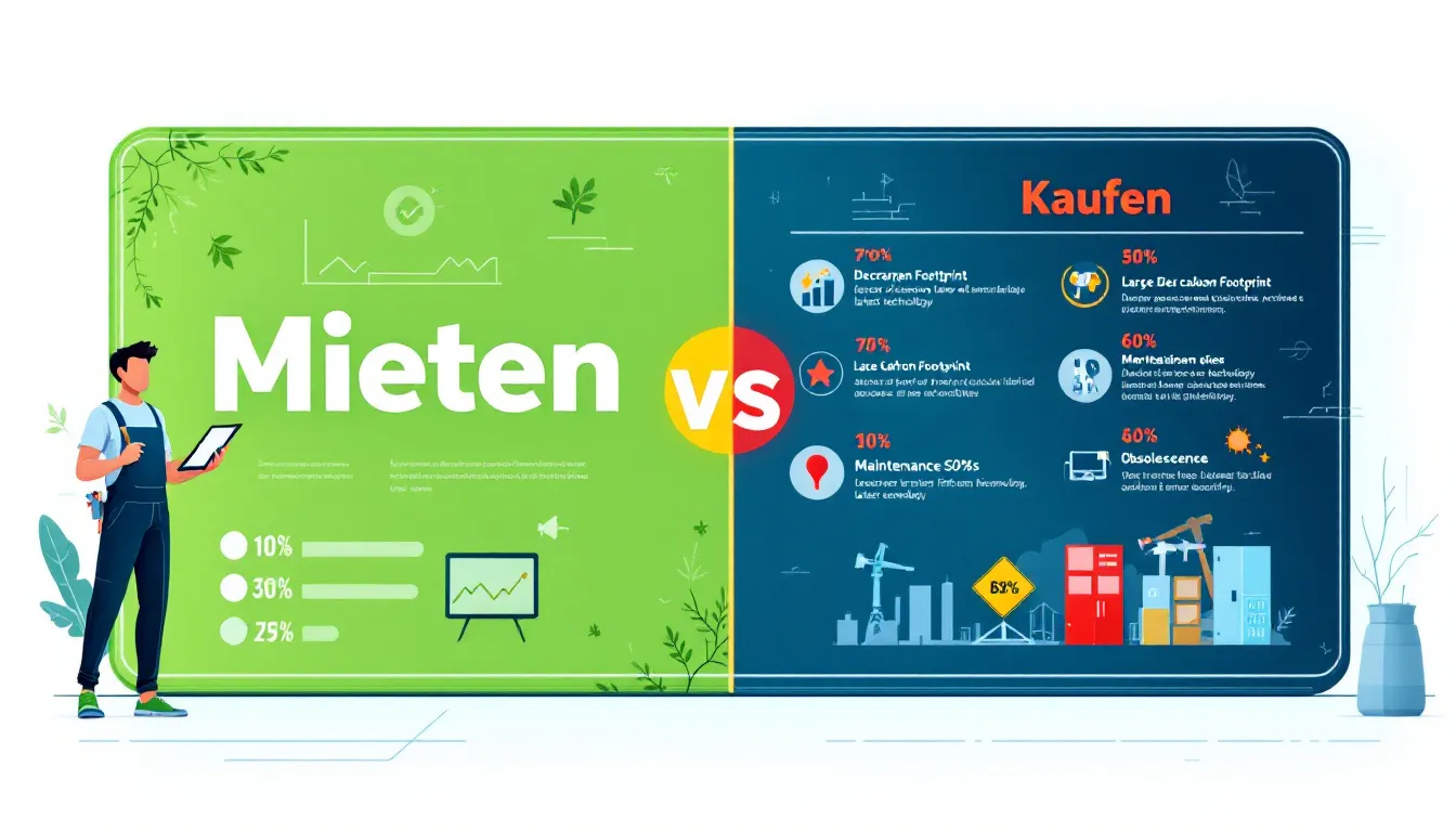 Nachhaltigkeit: Mieten vs. Kaufen: Eine visuelle Darstellung der ökologischen Aspekte.