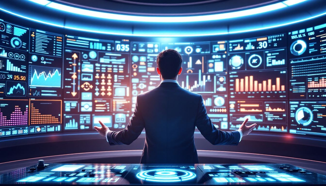 A business owner using technology to streamline operations.