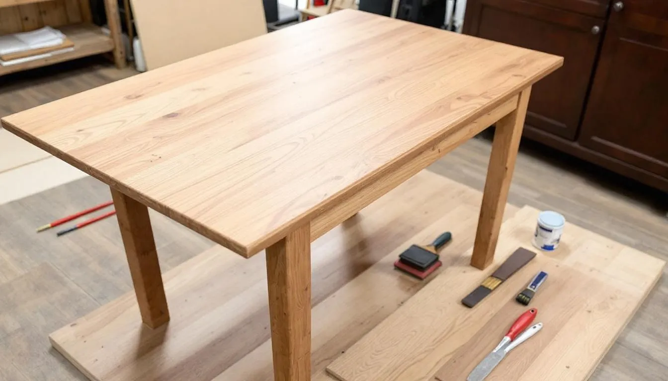 Reassembled furniture ready to be admired after refinishing.