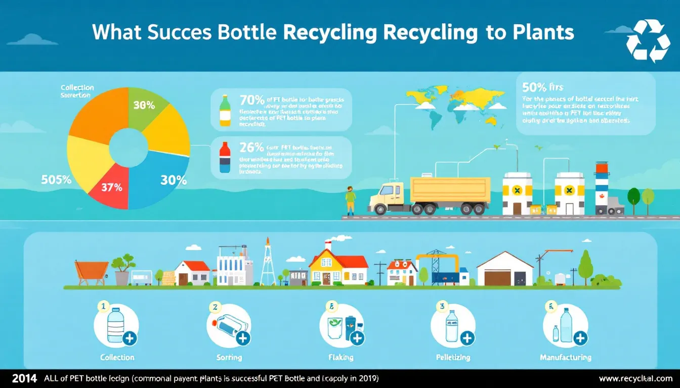 Successful case studies of PET bottle recycling plants.