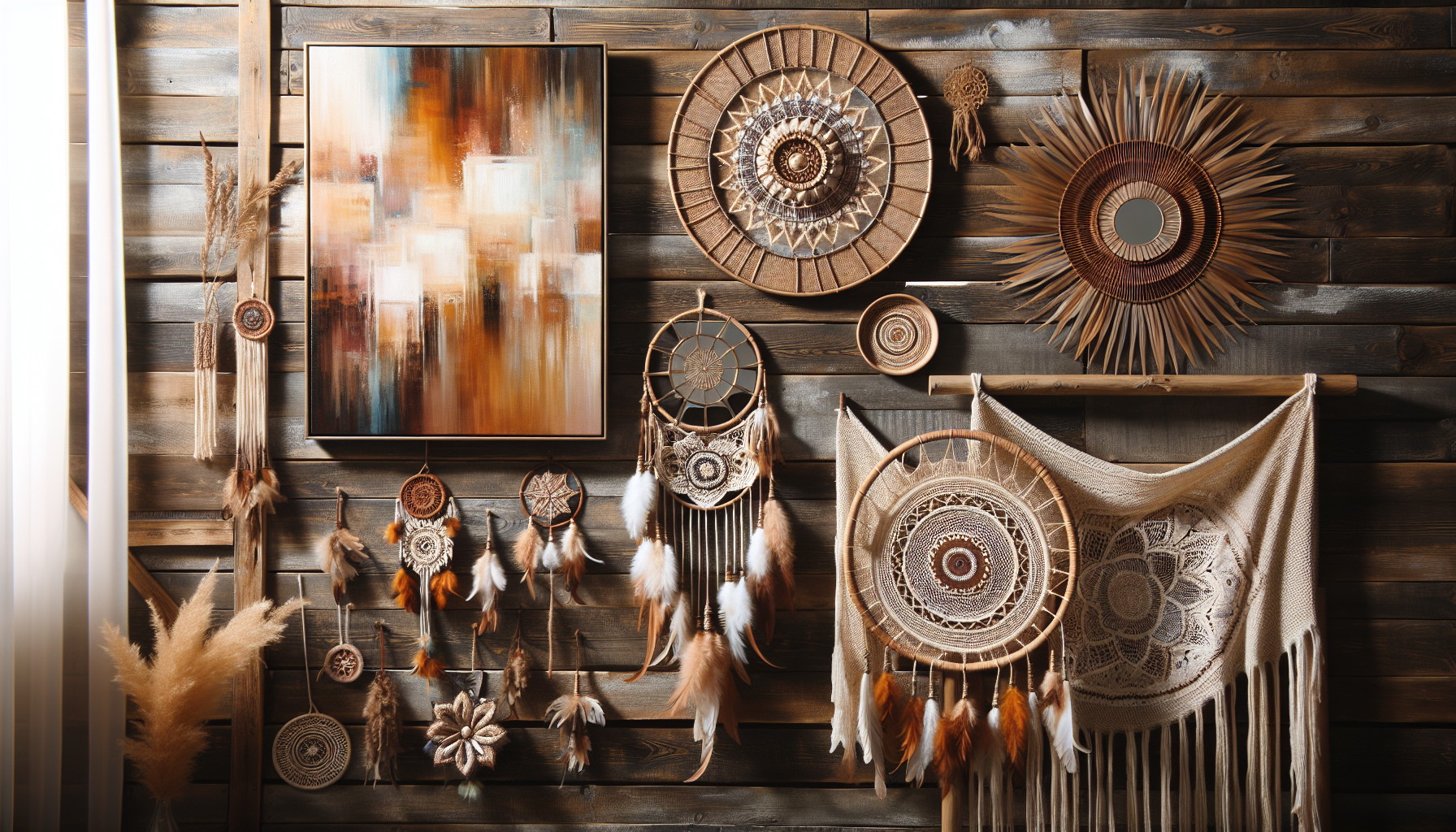Coordinated multi-piece boho wall art collection