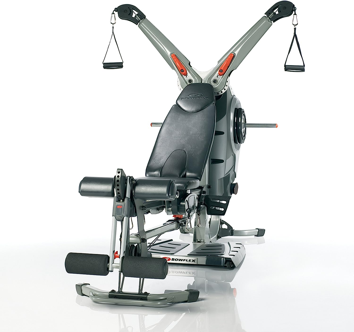 A Bowflex Revolution home gym machine with a variety of exercise equipment
