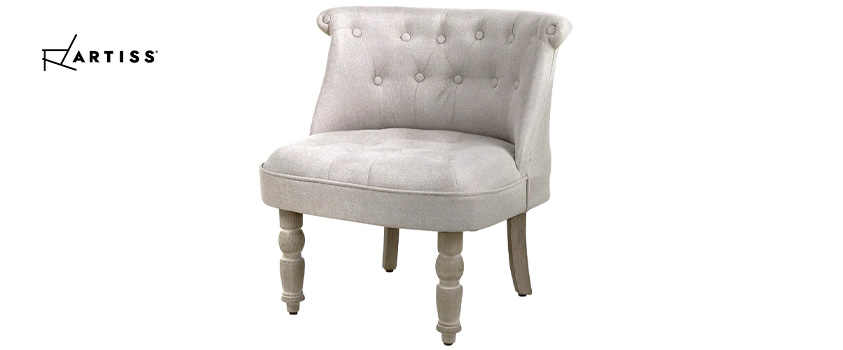 An Artiss Lorraine armchair in white.