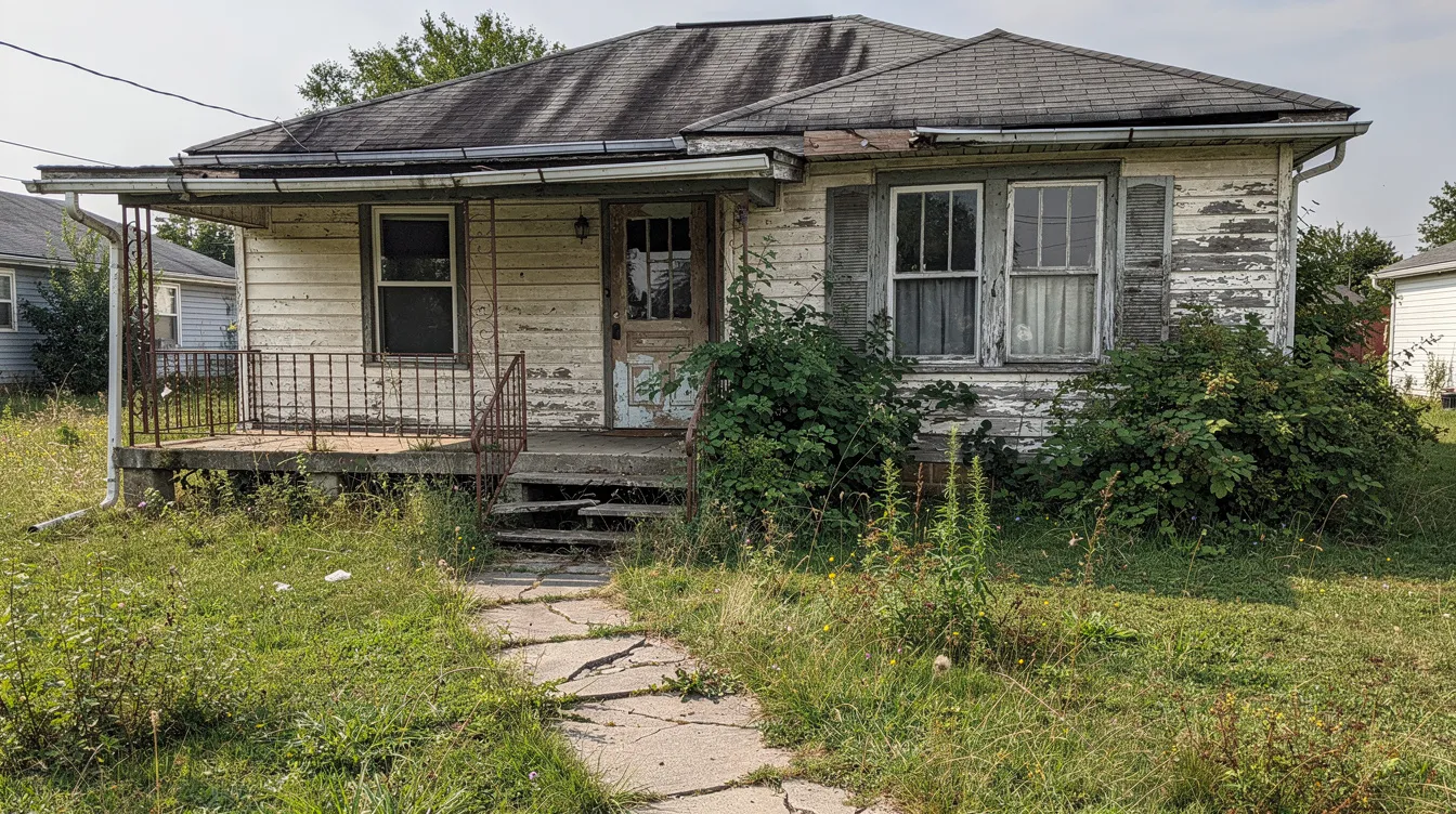 Vacant home with deferred maintenance illustrating probate property issues and common challenges when selling probate property