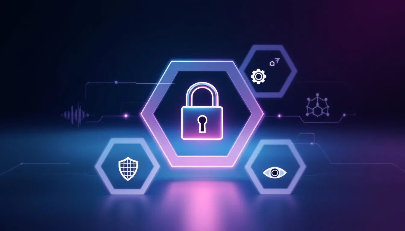 Cybersicherheit bei gemieteten Computern, dargestellt durch Sicherheitsmaßnahmen.