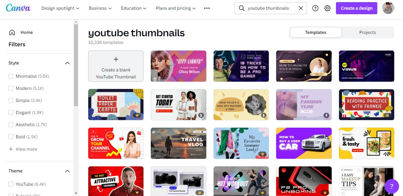 YouTube thumbnail templates