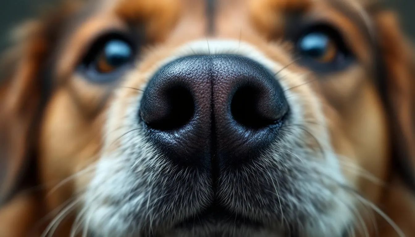 A close-up of a dog