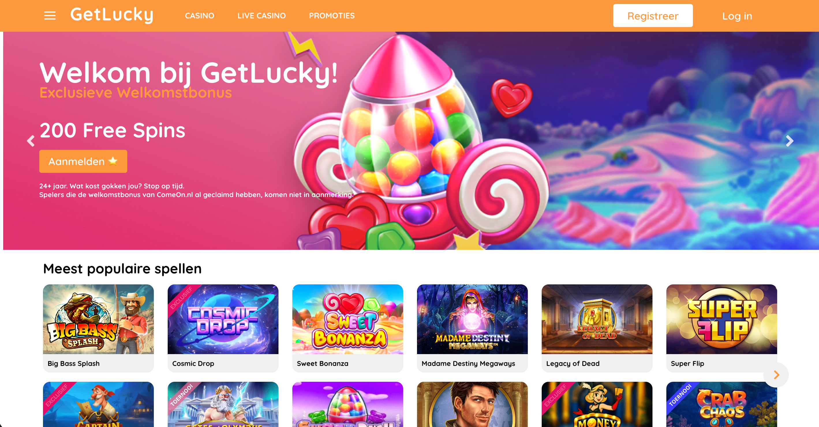 GetLucky online casino als buitenlandse goksite zonder Nederlandse vergunning en geen legale aanbieder in Nederland