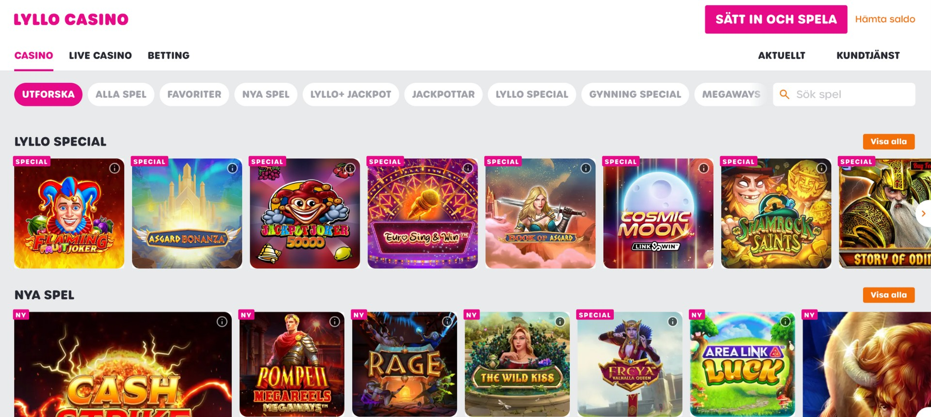 Lyllo Casino spelutbud