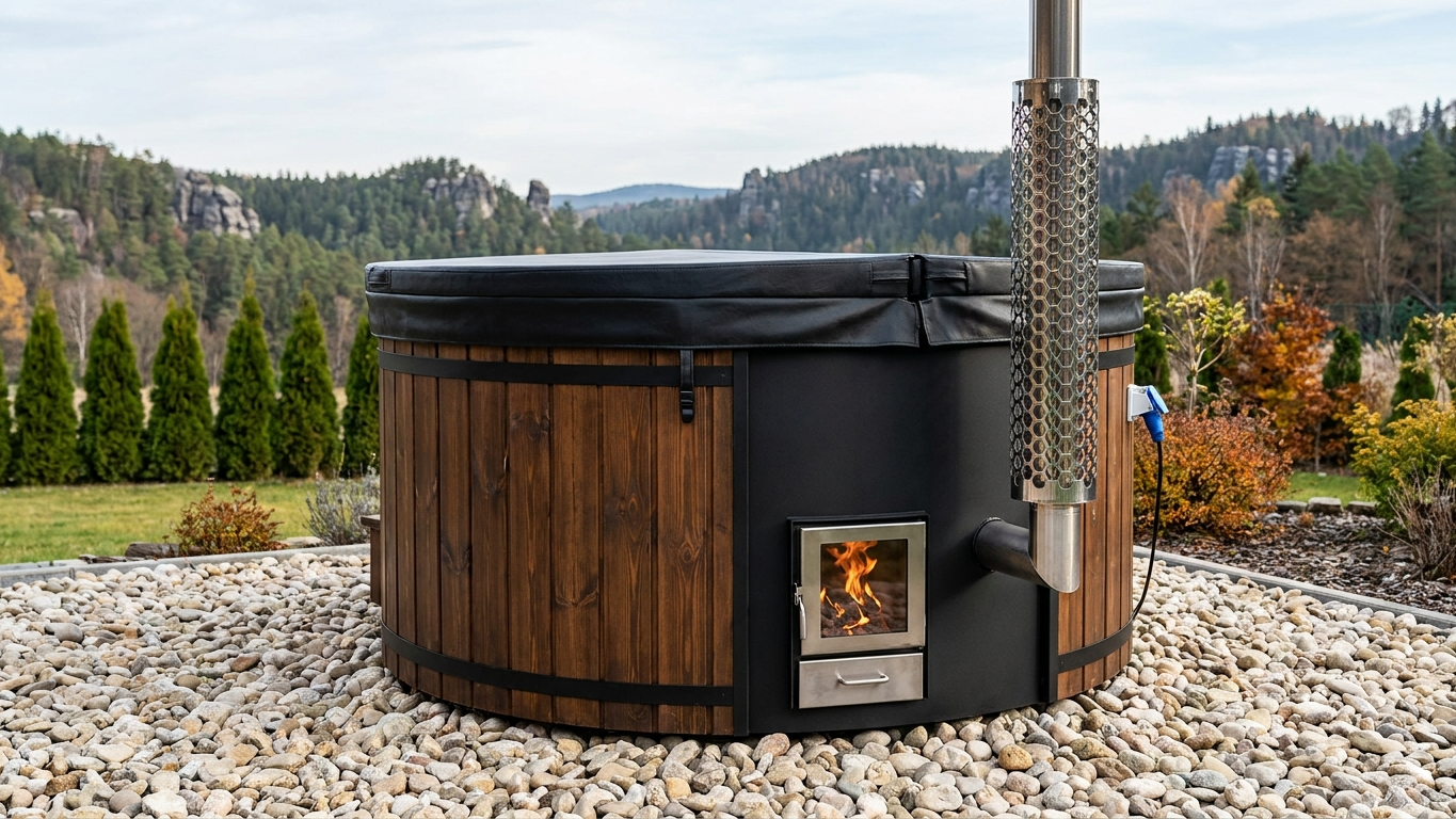 Podłoże pod balię ogrodową z kamieni.