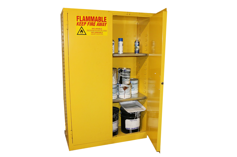 Safety cabinets for proper storage of hazardous materials