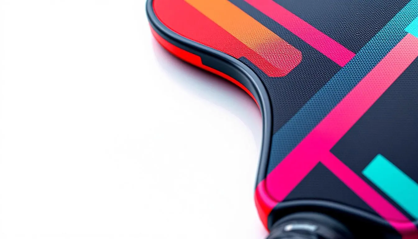 Aesthetic design of a pickleball paddle grip highlighting its unique features.