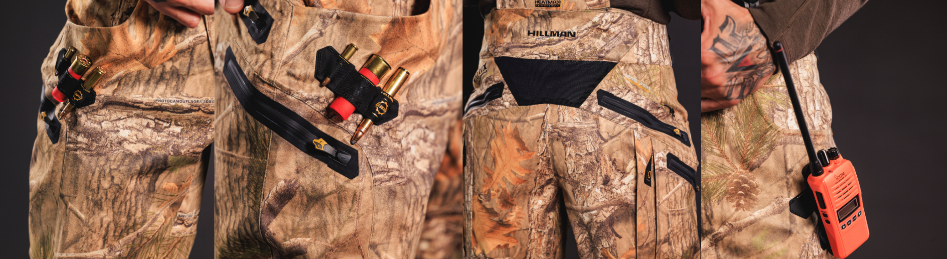 Камуфлажен панталон за лов AlphaShell 6OL с Cluster® система за бърз достъп до боеприпаси, водоустойчиви джобове и радио носач на бедрото