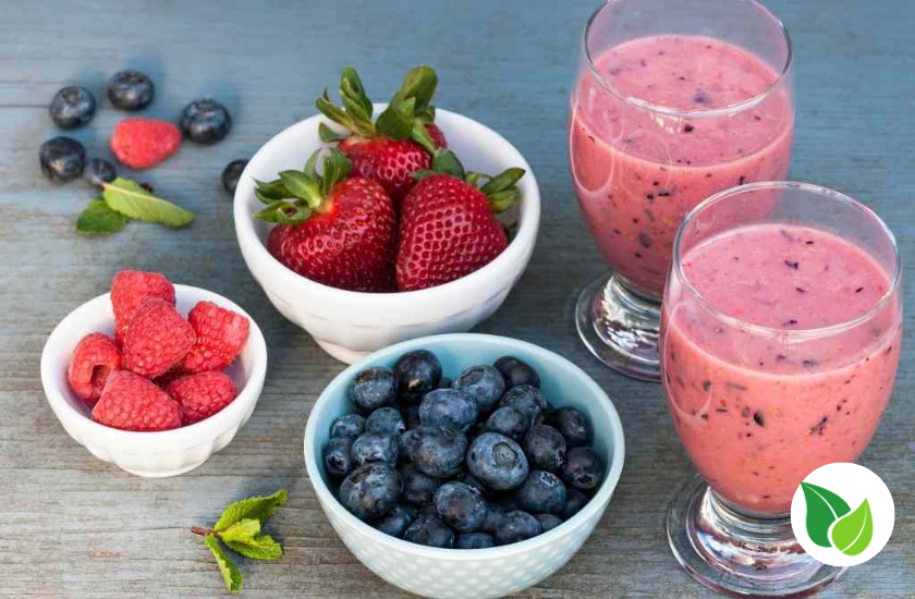 Breakfast: Bliss Berry Smoothie in a post about the Ayahuasca Diet