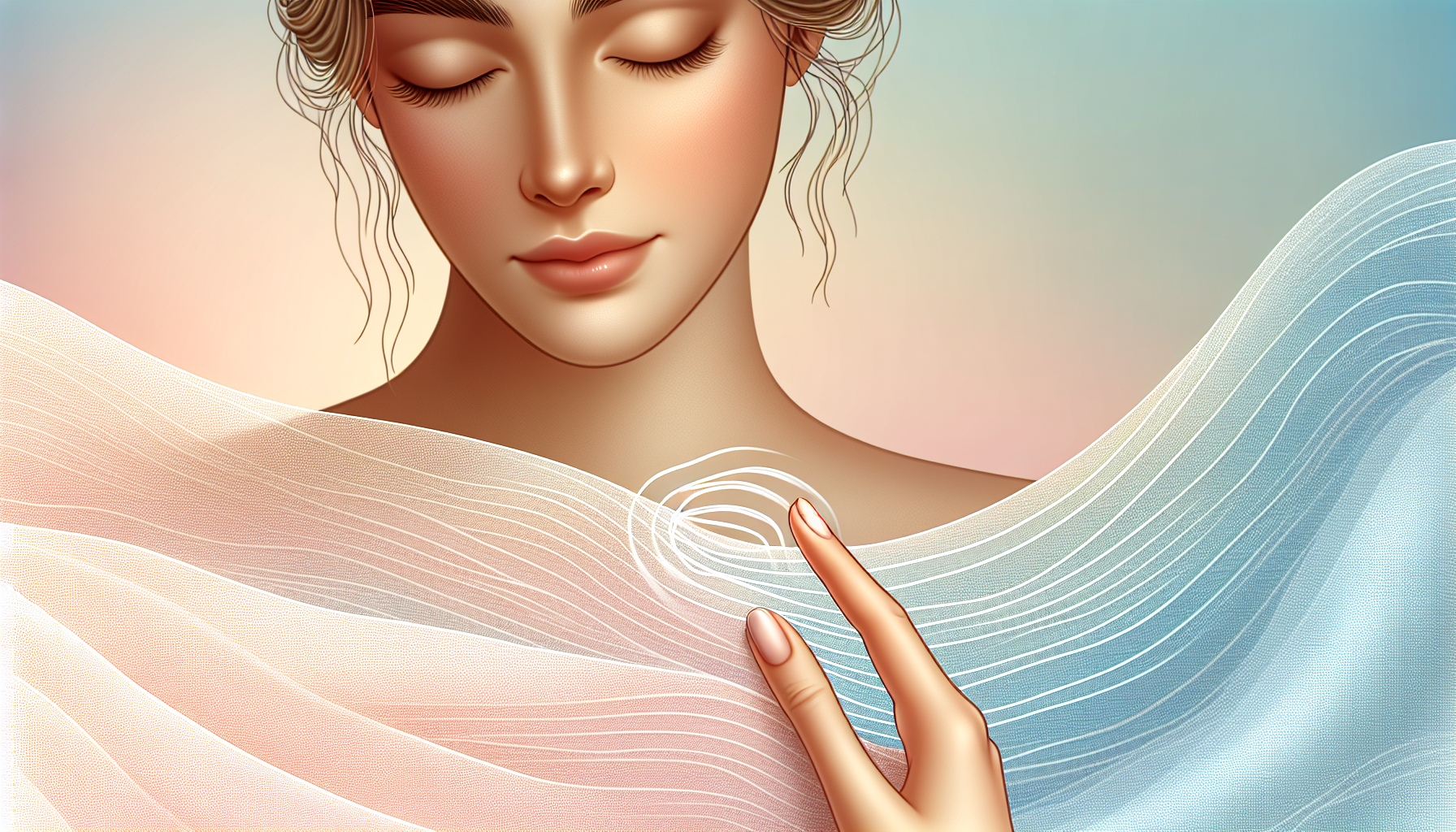 A person with closed eyes touching a soft fabric, representing heightened sensory sensitivity
