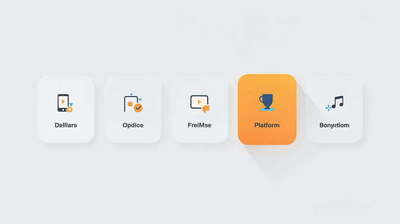 The image features six platform cards arranged in a row, with one card prominently highlighted and slightly larger than the others. This illustration represents various community platform options, showcasing features such as online course creation, community management, and engagement tools, making it a visual guide for those exploring the best Skool alternatives for building their online communities.