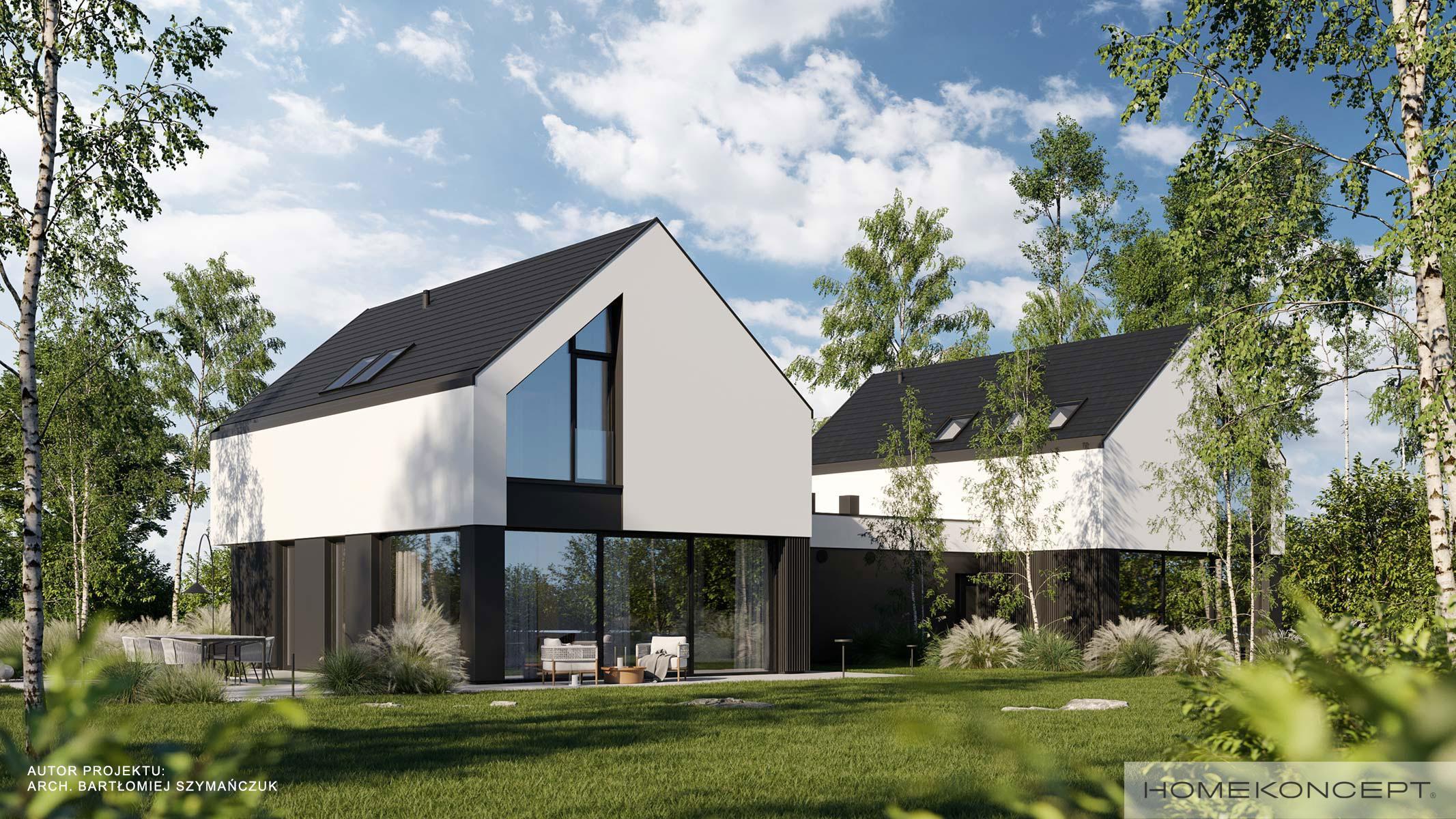 Inspirujące projekty domów bliźniaczych - HOMEKONCEPT 101 G1 B