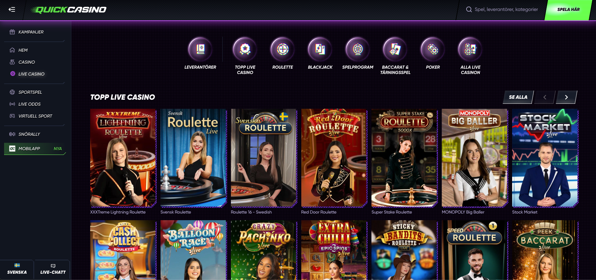 quick live casino