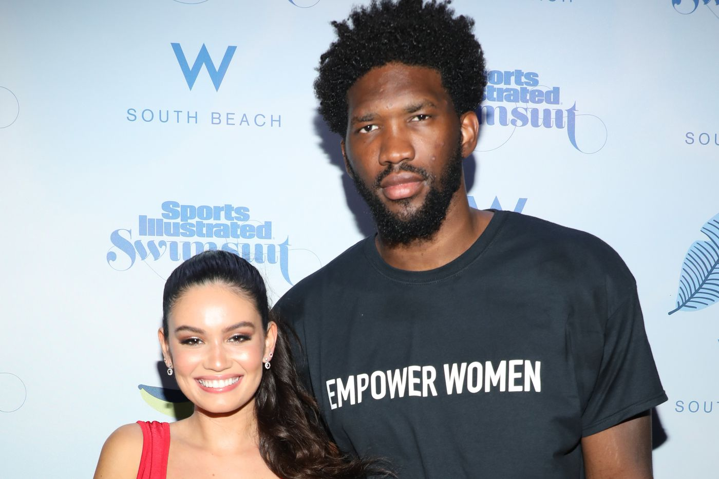 Anne de Paula and Joel Embiid (Photo by Alexander Tamargo/Getty)