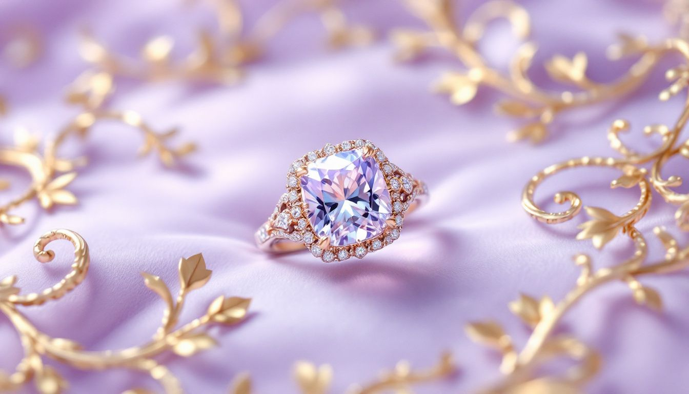 A stunning lab diamond ring set against a soft backdrop.