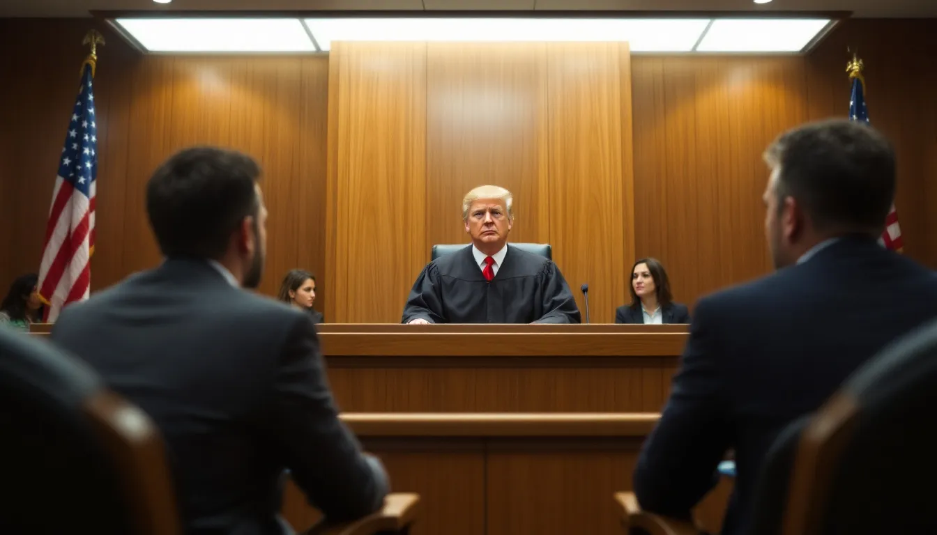 A courtroom setting where custody or visitation rights are being discussed.