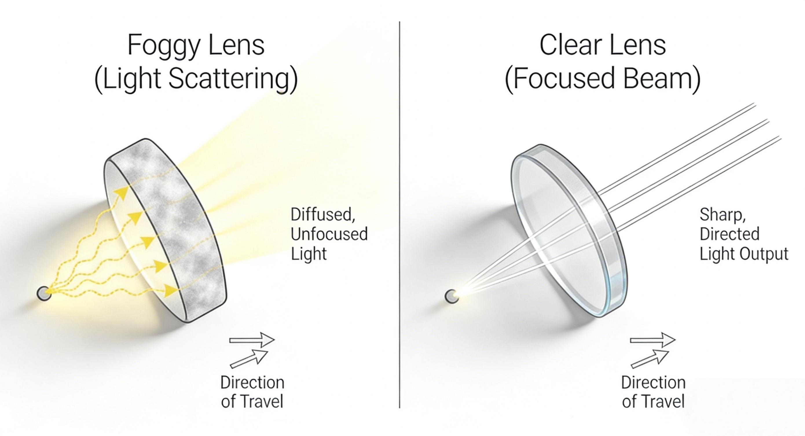 foggy lens vs clear lens