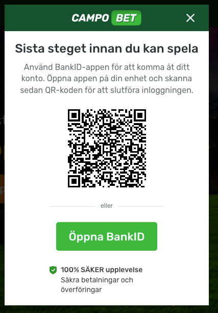 Skapa konto hos campobet