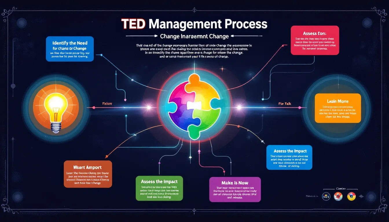 A flowchart depicting key steps in the change management process.