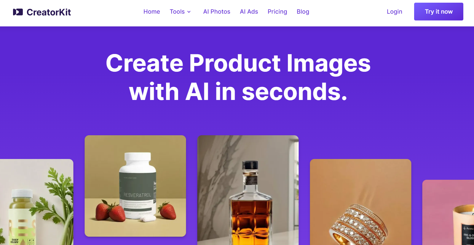 CreatorKit helps businesses create sample product images.