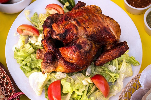 chicken, roasted, salad